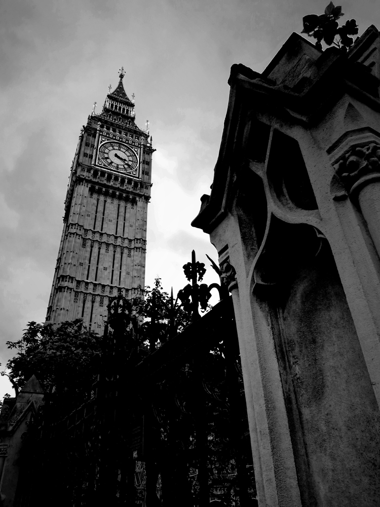 Photo noir et blanc du Big Ben, Londres, Angleterre