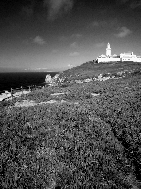 Photo noir et blanc du Cabo da Roca, Portugal