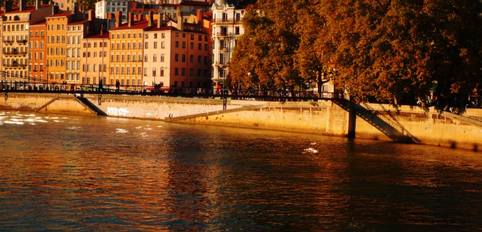 Photo couleur des quais de Saône / Croix-Rousse, Lyon