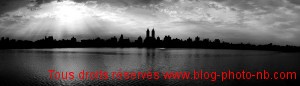 Panoramique de Central Park, New-York - photo noir et blanc