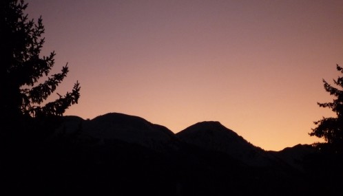 Photo couleur coucher de soleil les Arcs, Savoie