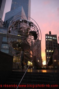 Coucher de soleil entre Trump Tower et Warner Bross North - West Manhattan