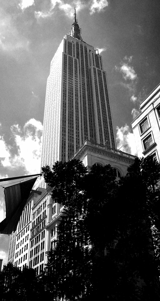 Photo noir et blanc de l'Empire State Building, New York City