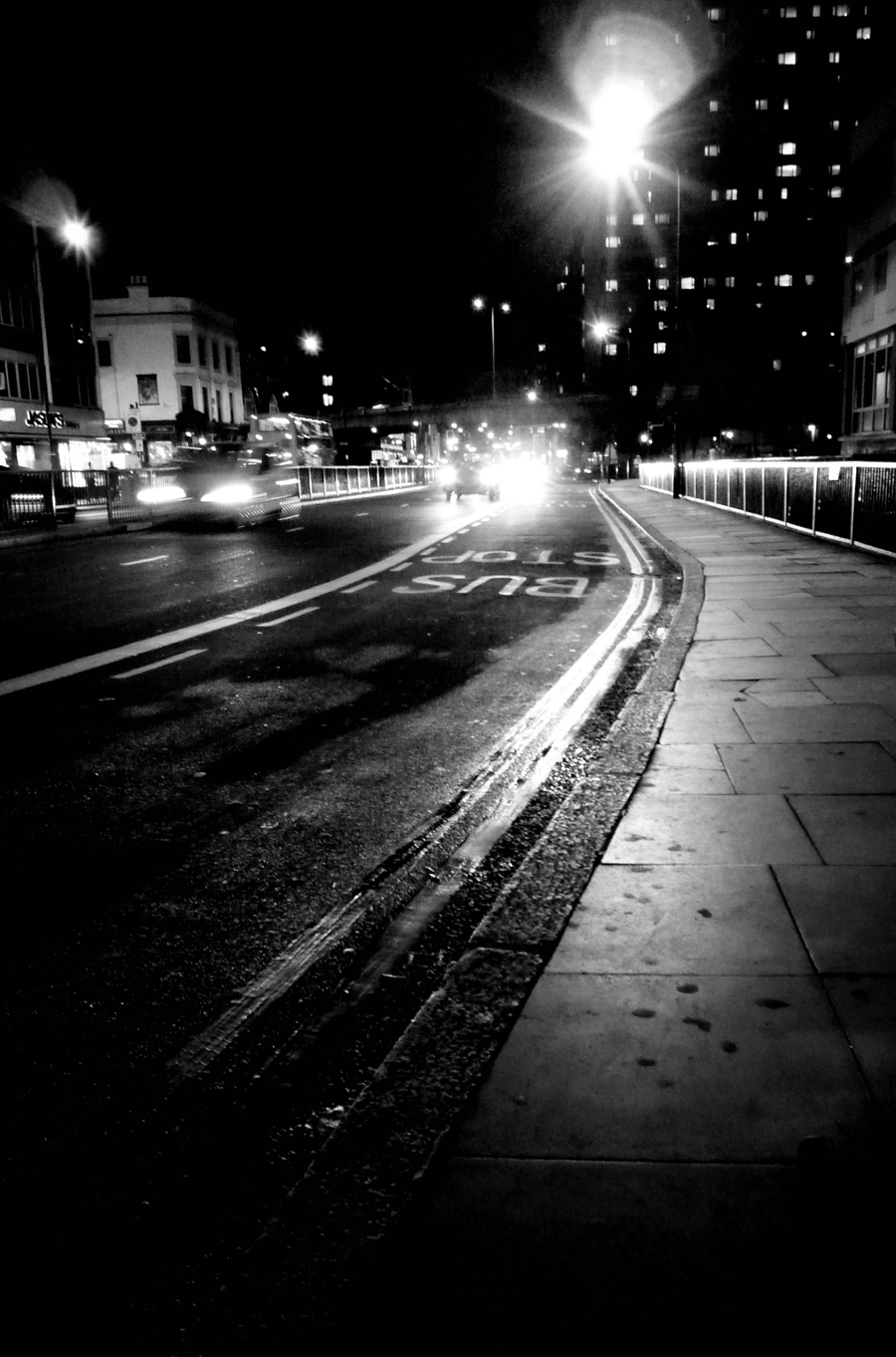 Photo noir et blanc de Londres la nuit, UK