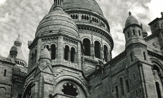 Photo noir et blanc du Sacré Coeur de Montmartre, Paris