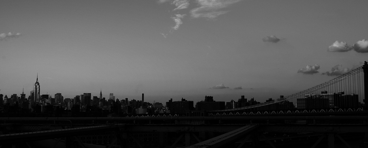 Photo noir et blanc de la skyline de New York, USA