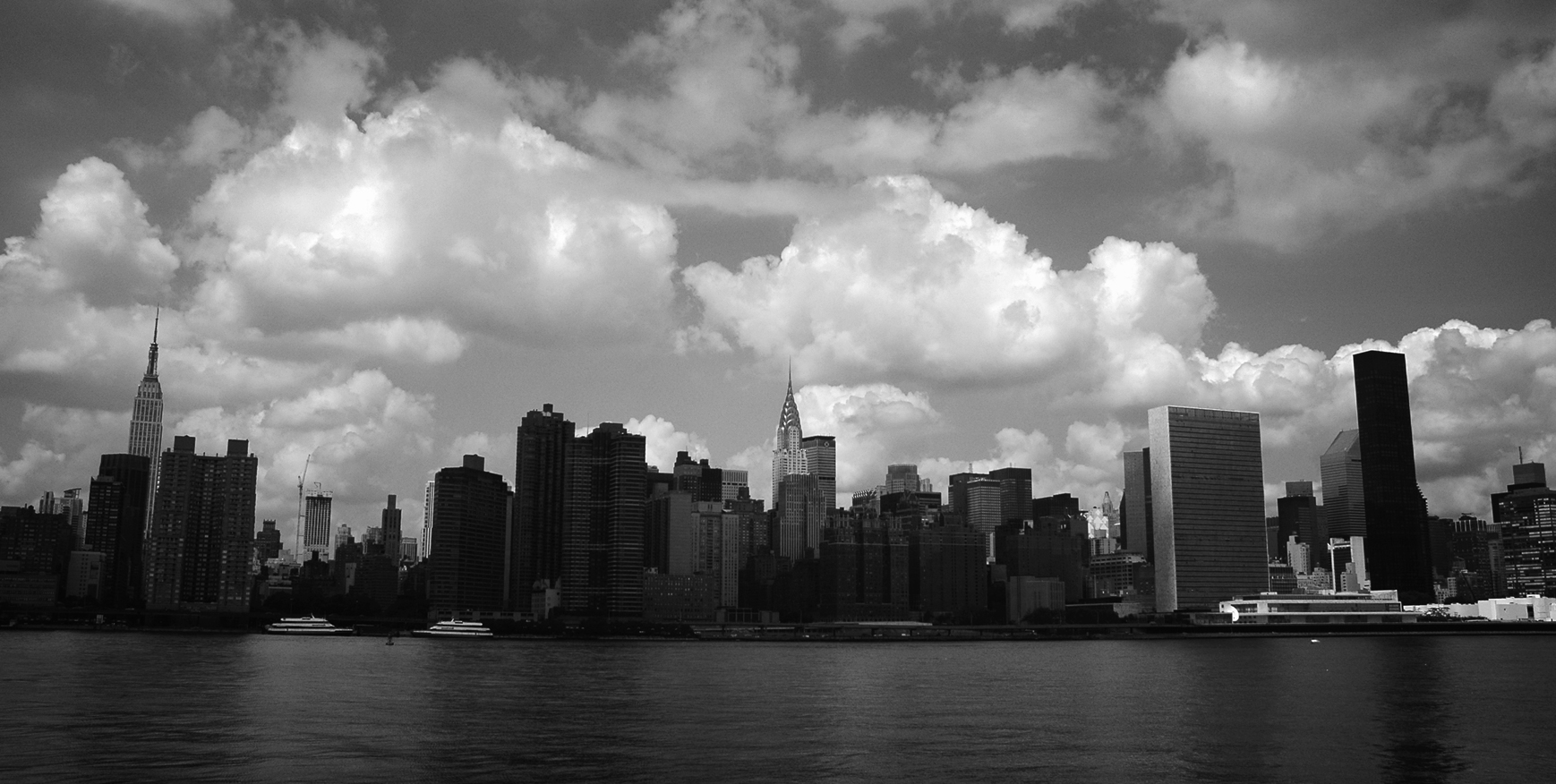 Photo noir et blanc de la skyline de New-York, USA