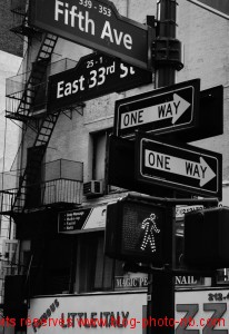 Panneau de signalisation au croisement de la 5th Avenue - New-York, USA