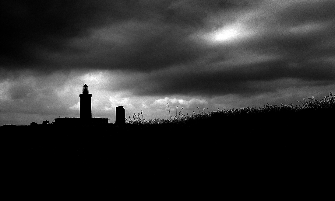 Photo noir et blanc du phare du Cap Fréhel, Bretagne