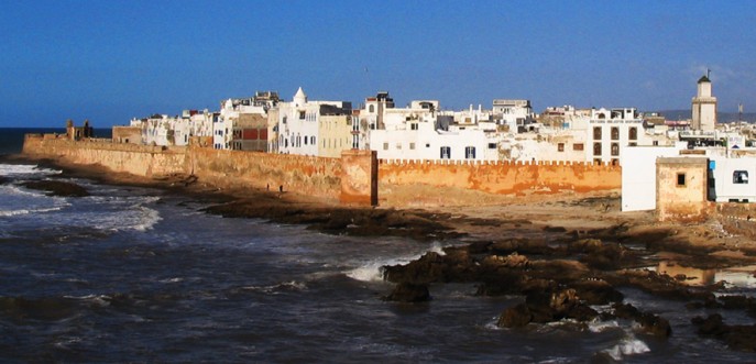 Photo couleur le port d'Essaouira, Maroc