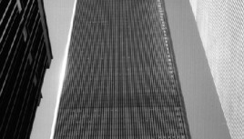 Photo noir et blanc du World Trade Center, New-York