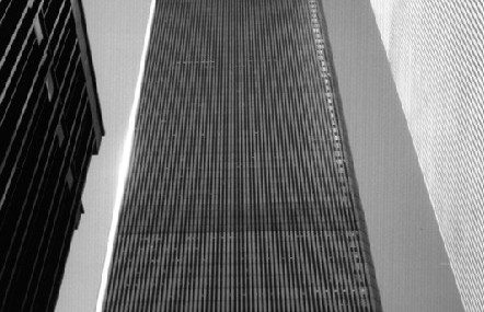 Photo noir et blanc du World Trade Center, New-York